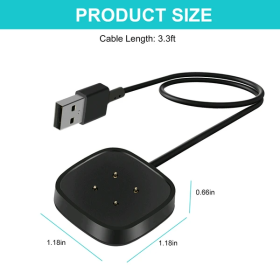 Wireless Charger For Sense Versa 3 4 Watch USB Fast Charging Dock Cable