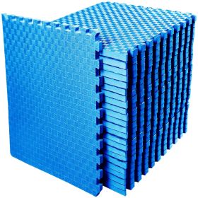 Only Supports Self Pickup  Jigsaw Sports Mat With EVA Foam Interlocking Tiles For Gymnastics And Home Gym Floor Protection, Various Sizes And Colours (Option: Blue 1inch 18Pieces)
