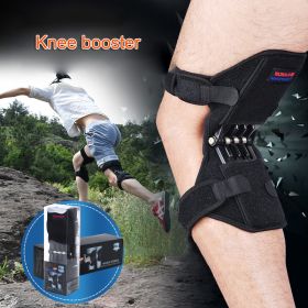 High Quality Knee Brace Patella Booster Spring Knee Brace Support For Mountaineering Squat Sports Knee Booster (Option: Black 1pcs)