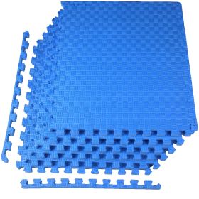 Only Supports Self Pickup  Jigsaw Sports Mat With EVA Foam Interlocking Tiles For Gymnastics And Home Gym Floor Protection, Various Sizes And Colours (Option: Blue 1inch 6Pieces)