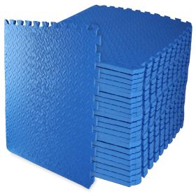 Only Supports Self Pickup  Jigsaw Sports Mat With EVA Foam Interlocking Tiles For Gymnastics And Home Gym Floor Protection, Various Sizes And Colours (Option: BlueThreequartersinch 24Pieces)