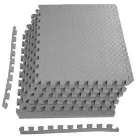 Only Supports Self Pickup  Jigsaw Sports Mat With EVA Foam Interlocking Tiles For Gymnastics And Home Gym Floor Protection, Various Sizes And Colours (Option: Grey Threequartersinc 6Pieces)