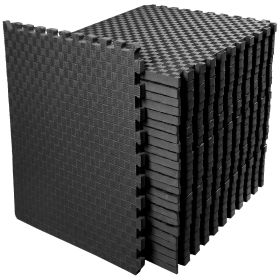 Only Supports Self Pickup  Jigsaw Sports Mat With EVA Foam Interlocking Tiles For Gymnastics And Home Gym Floor Protection, Various Sizes And Colours (Option: Black 1inch 18Pieces)